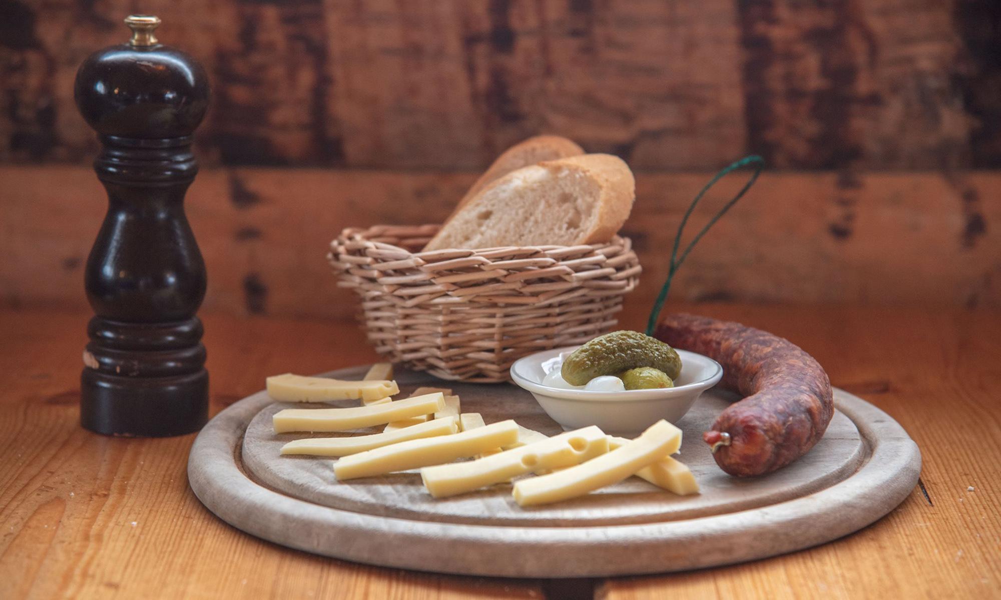 freestyle yurt - cheese and sausage plate