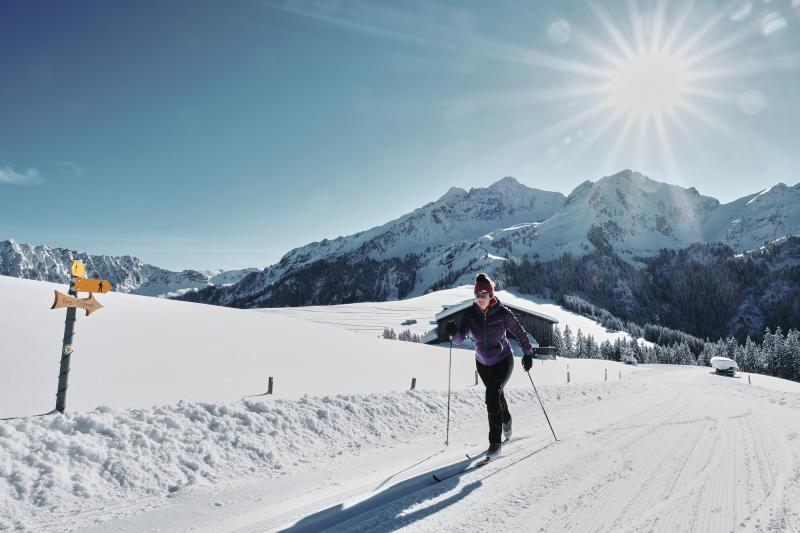 Les Mosses - Cross country skiing at Pra Cornet - winter