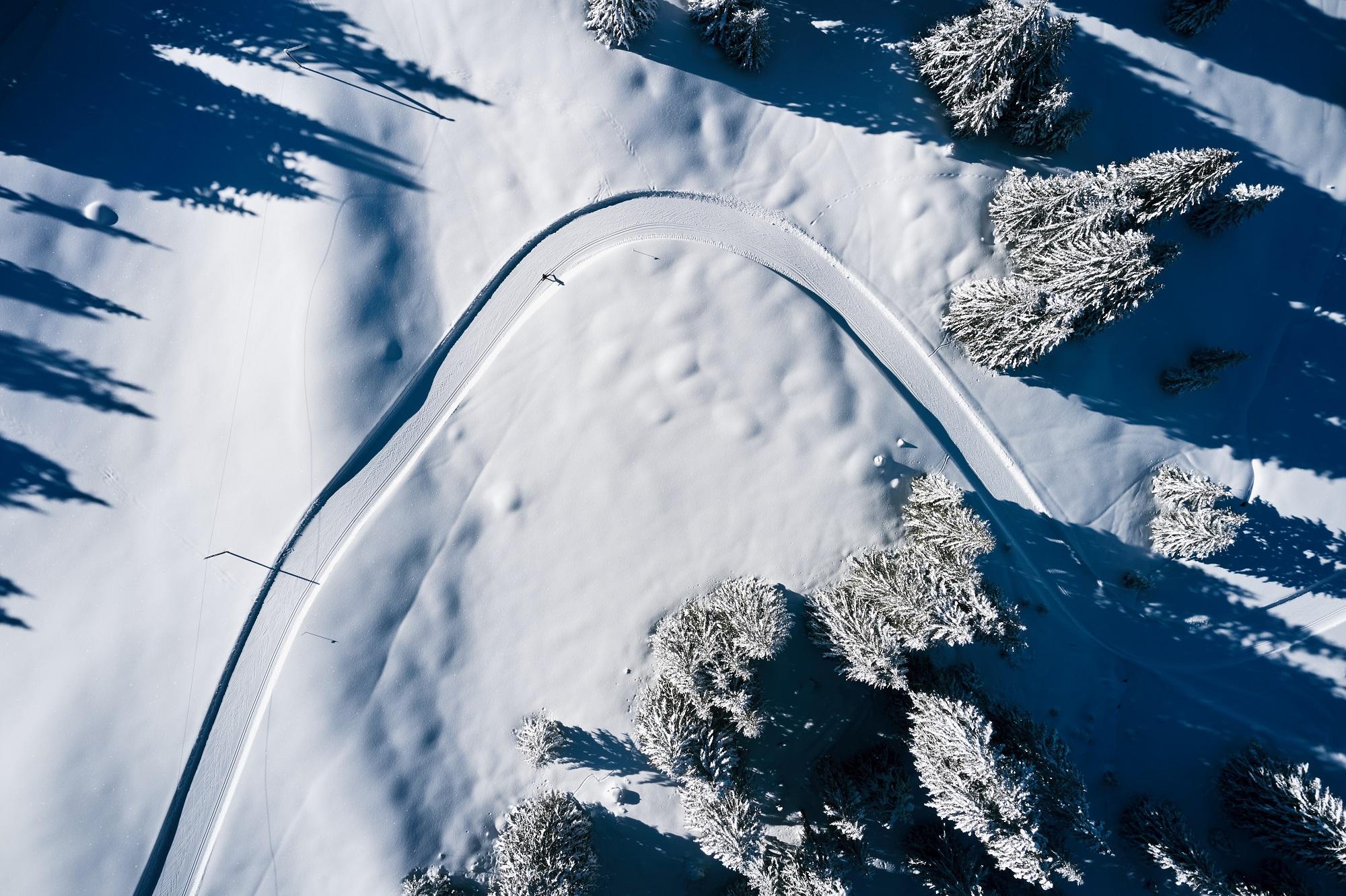 All the cross-country ski trails at Col des Mosses