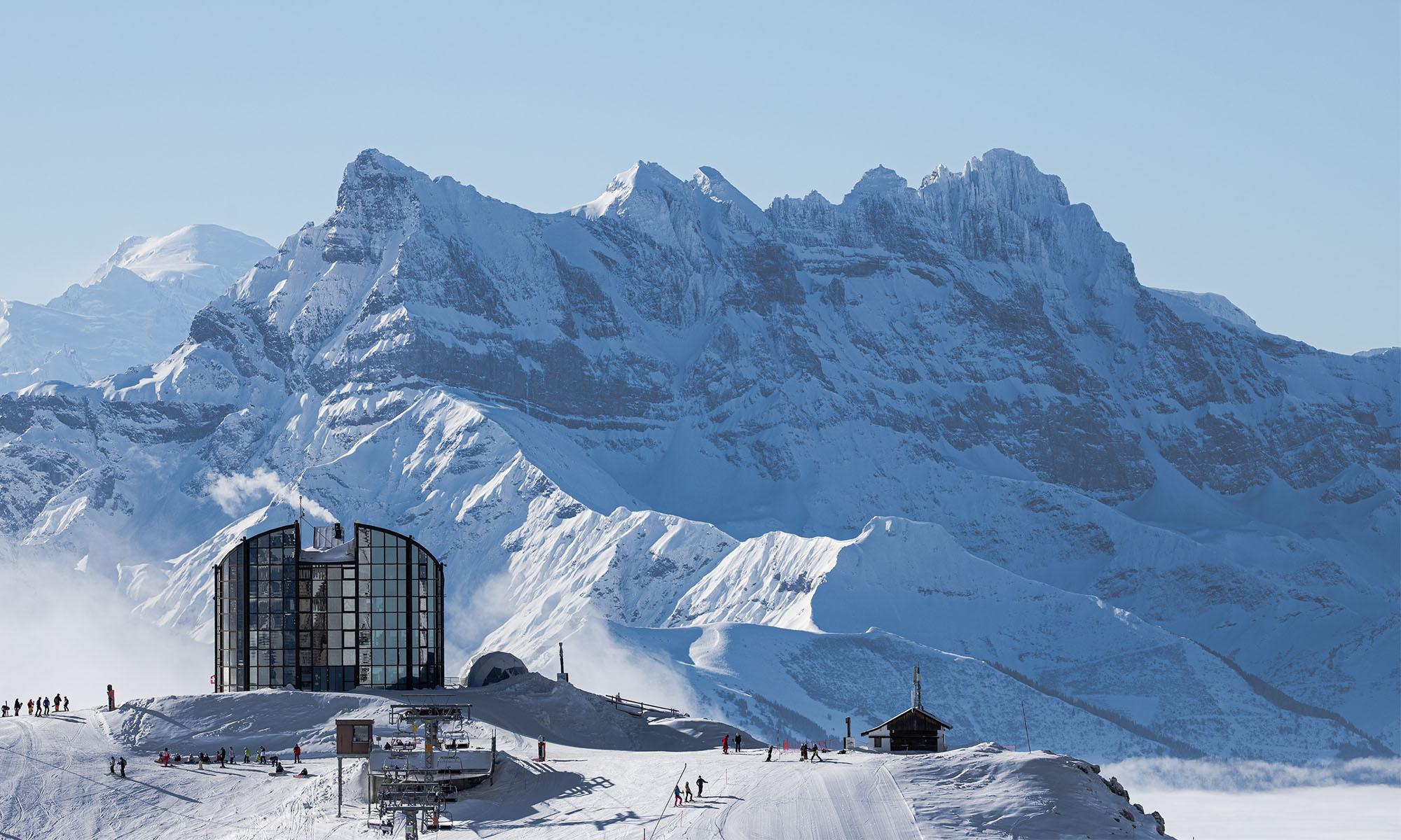 Vue du Kuklos et des Dents-du-Midi - Leysin - Hiver