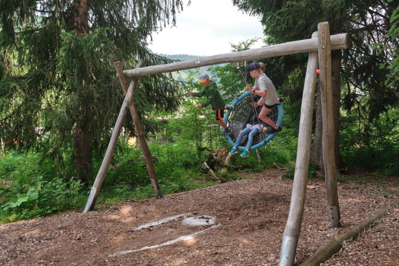 Les Mosses - Swings at the playground - summer