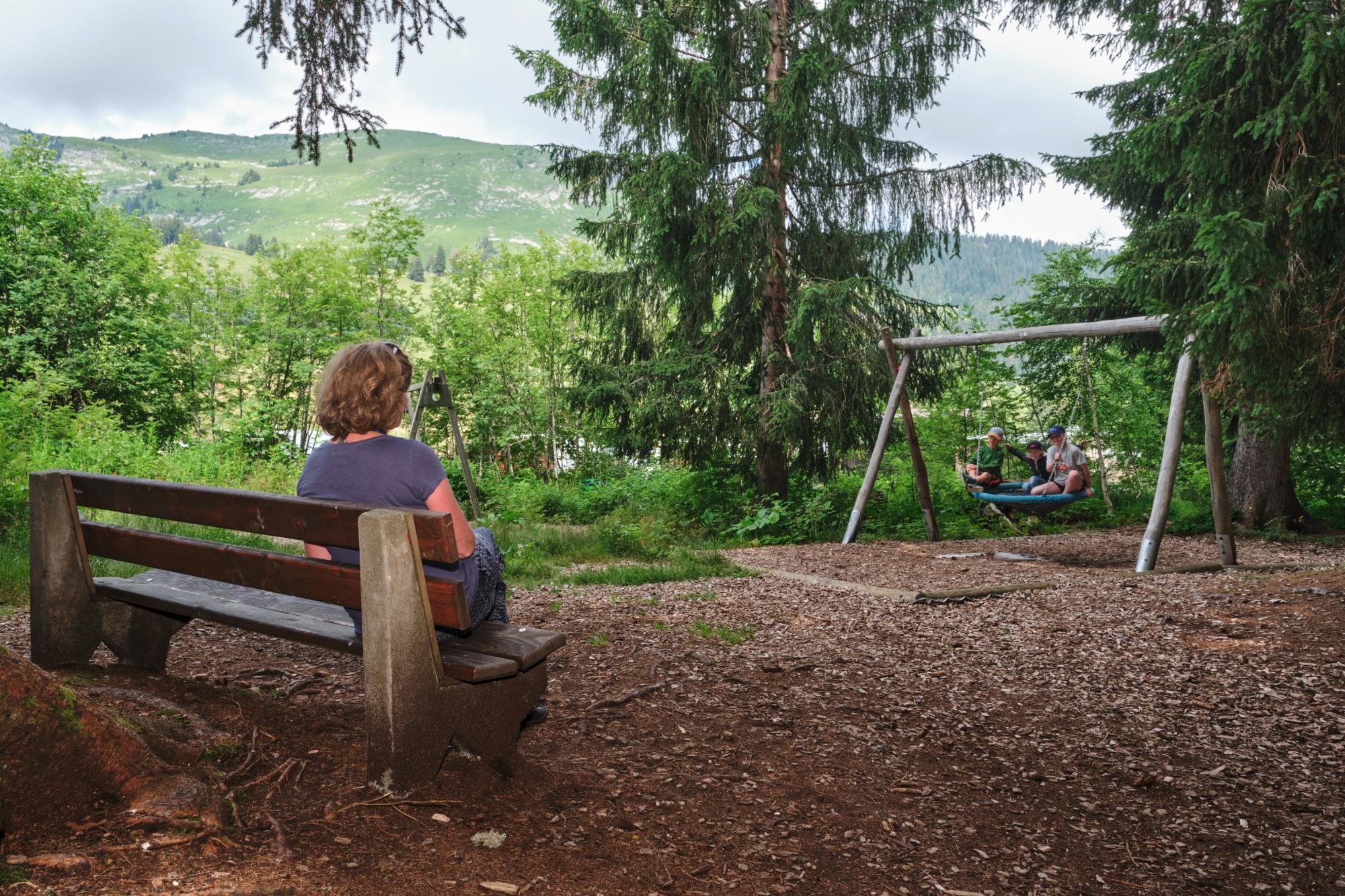 Picnic and play area at Col des Mosses