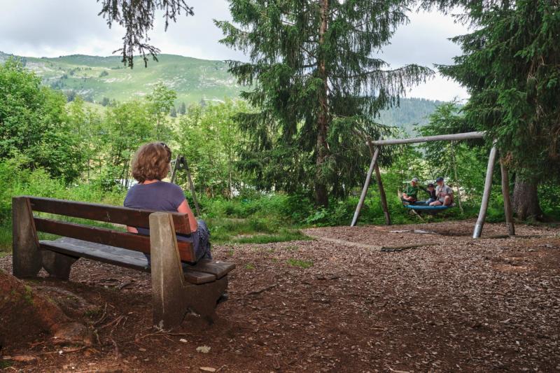 Les Mosses - Swings at the playground - summer