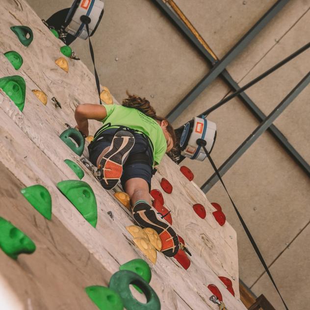 Semi-outdoor climbing wall