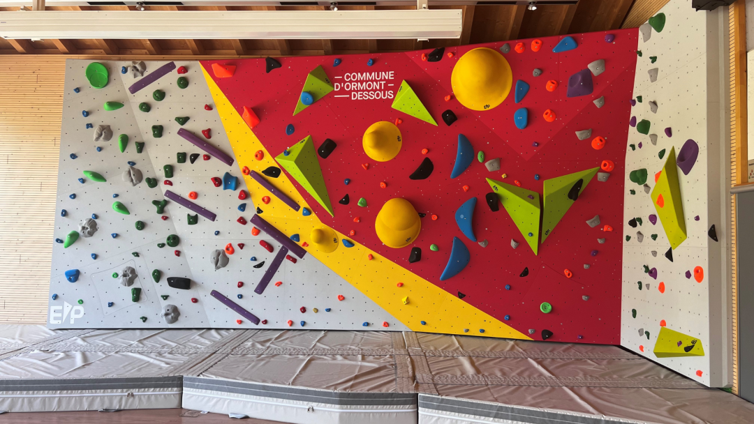 Climbing wall at the Espace Nordique - Les Mosses