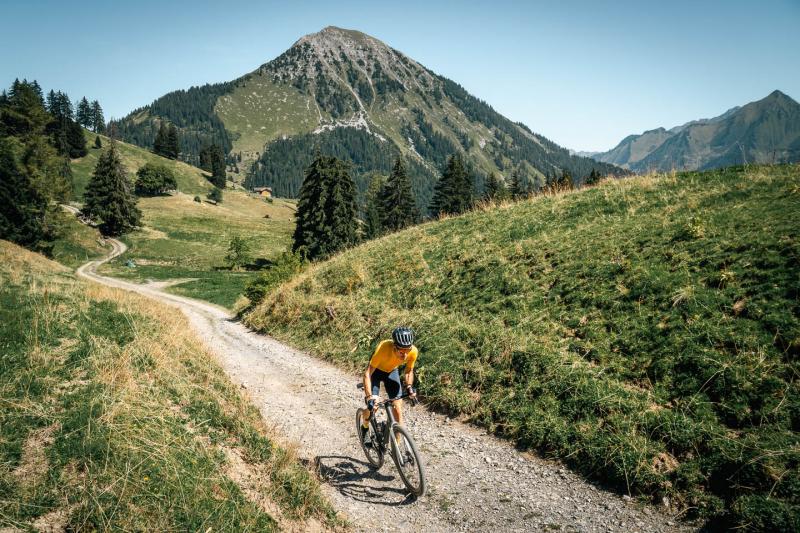 Gravel - Ascent in front of the Mont d'Or - summer