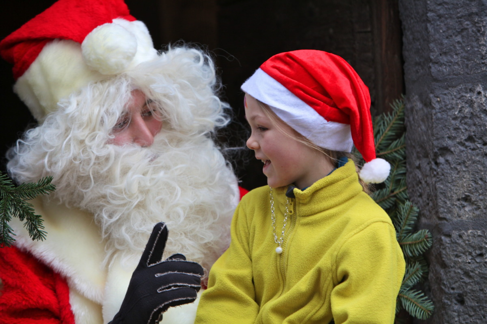 Santa with child - winter