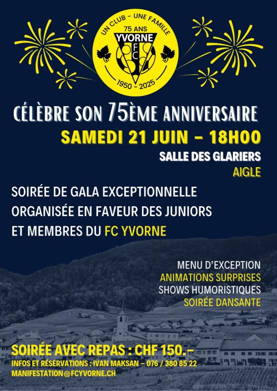 Flyer 75th anniversary of FC Yvorne
