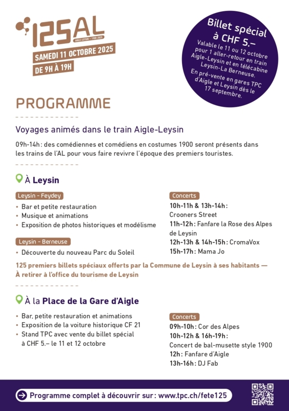 Flyer 125 years of AL reverse side
