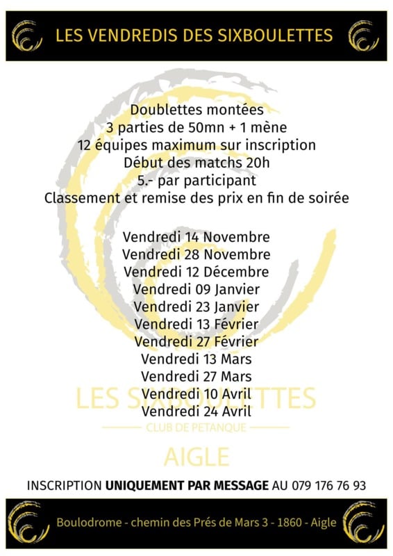 Flyer des vendredis des SixBoulettes
