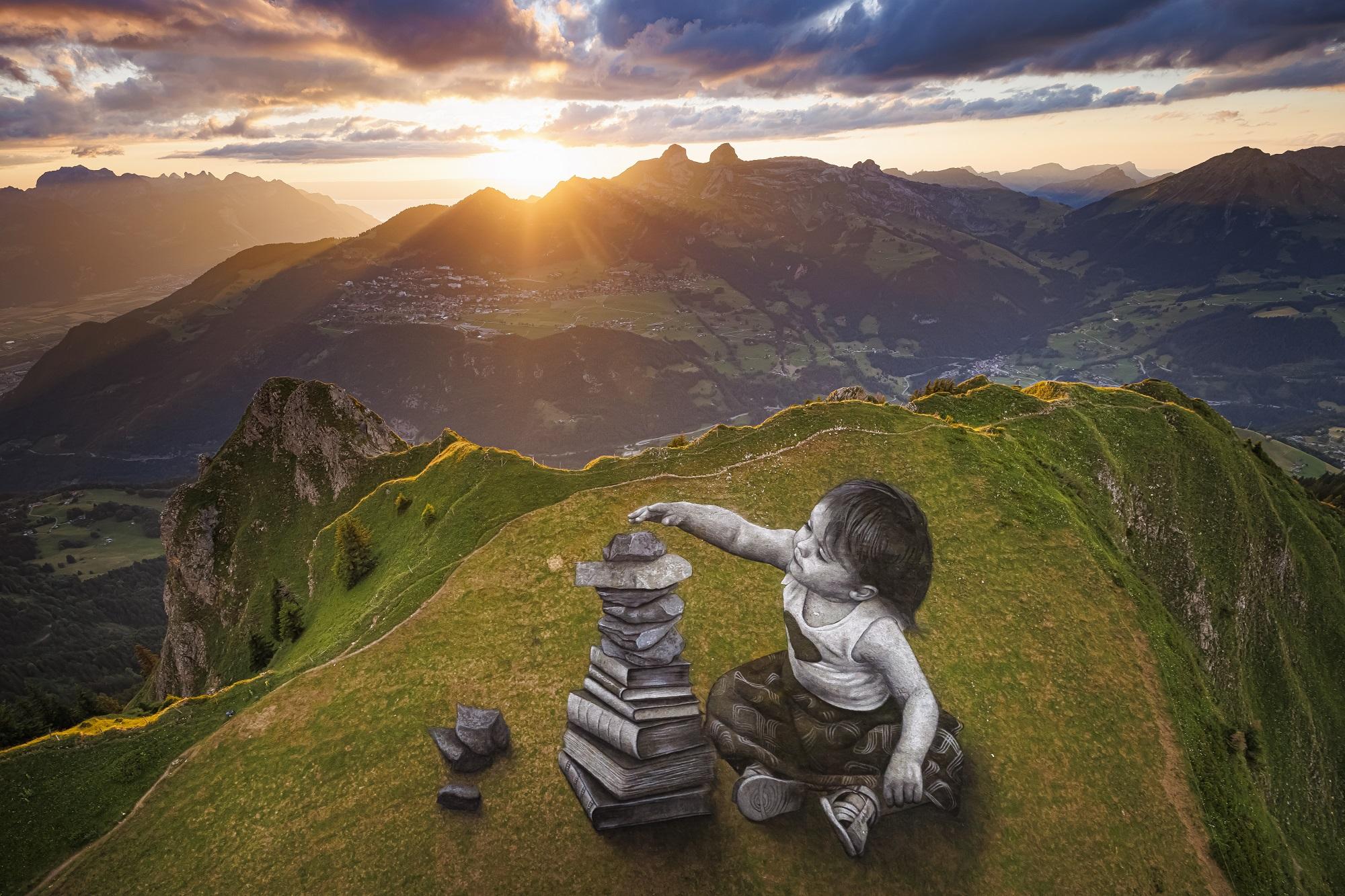 Saype’s monumental art in harmony with nature