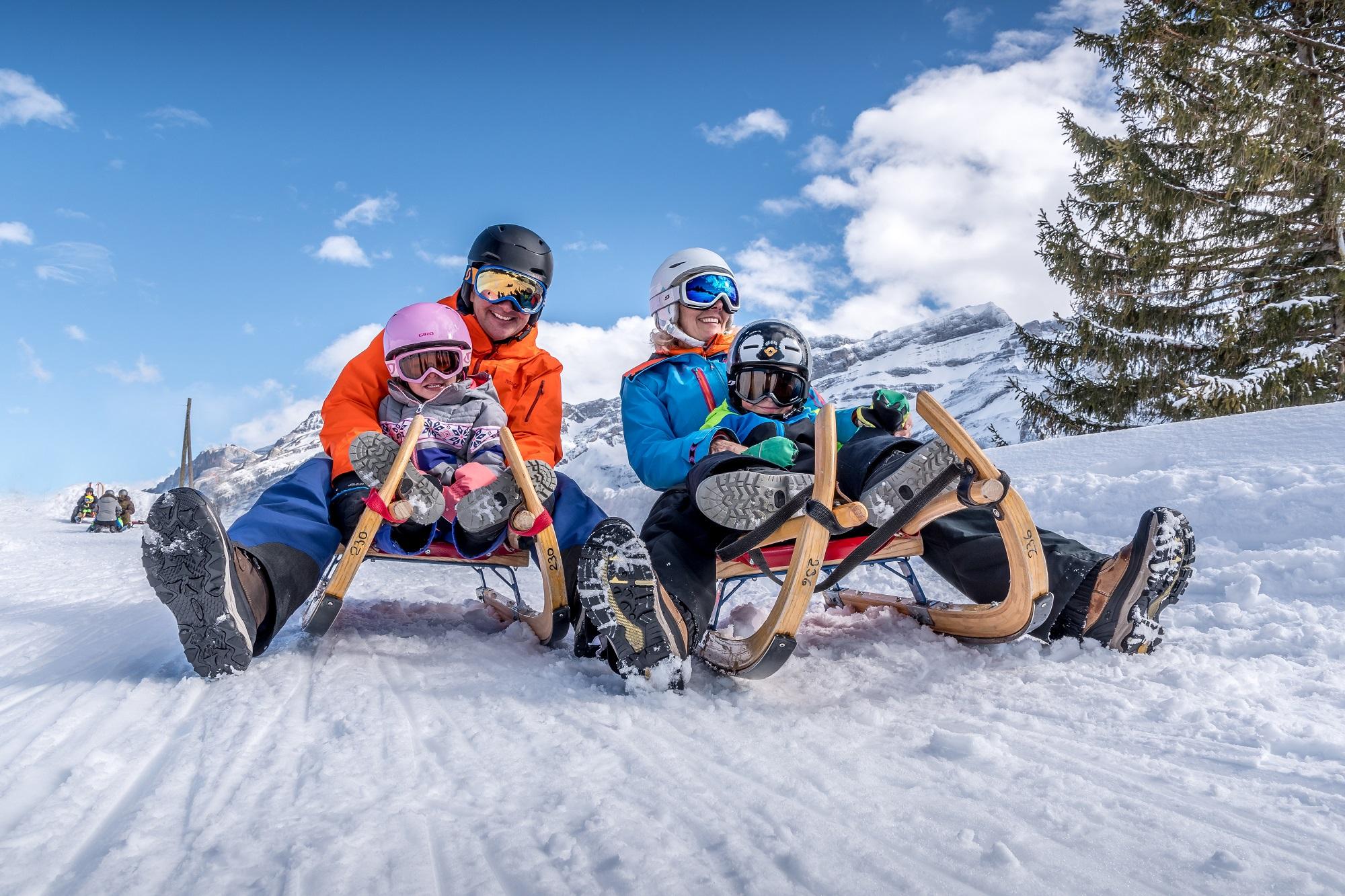 Marked trails and runs in Villars-Gryon-Bex - Tobogganing