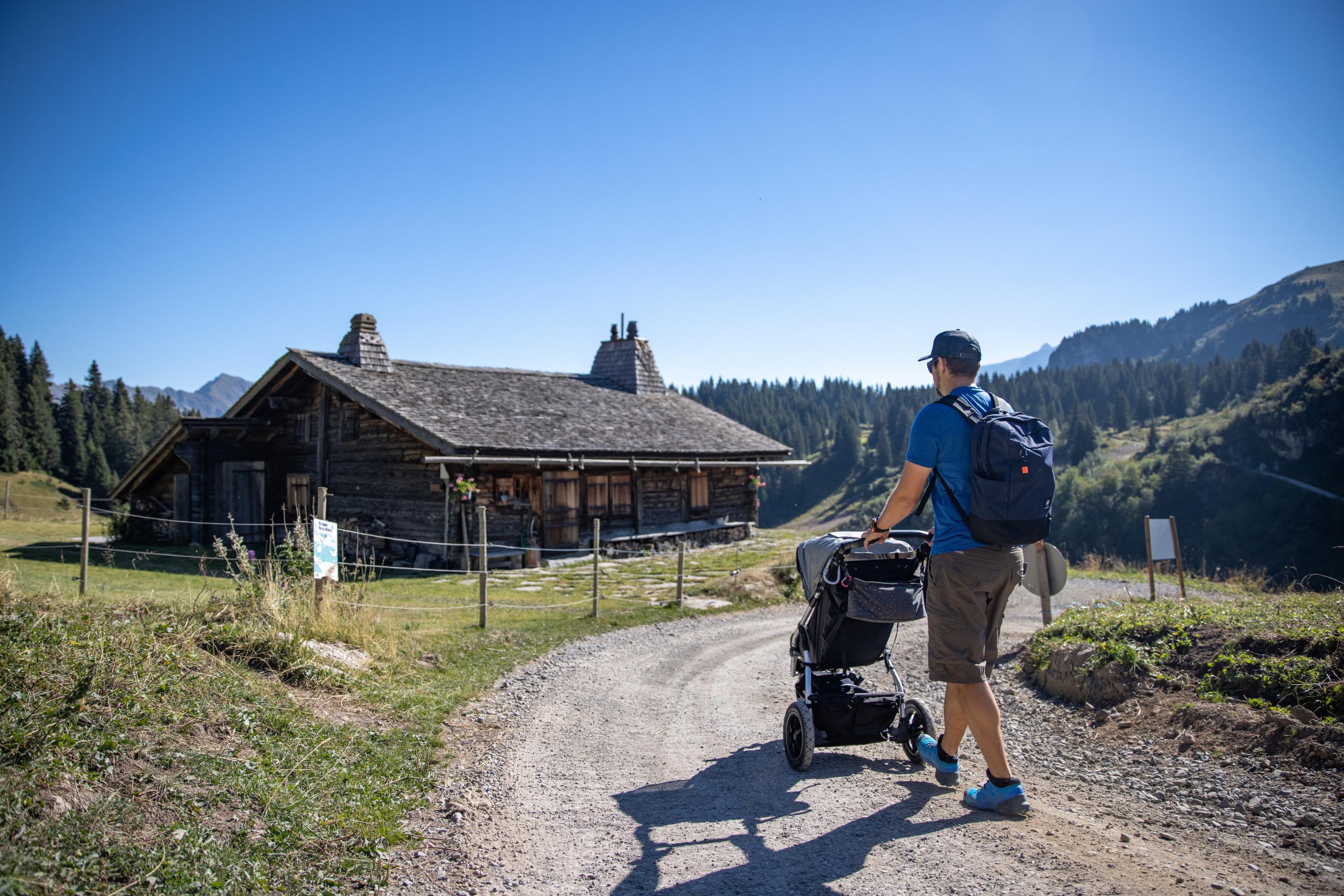 Stroller rides in Villars