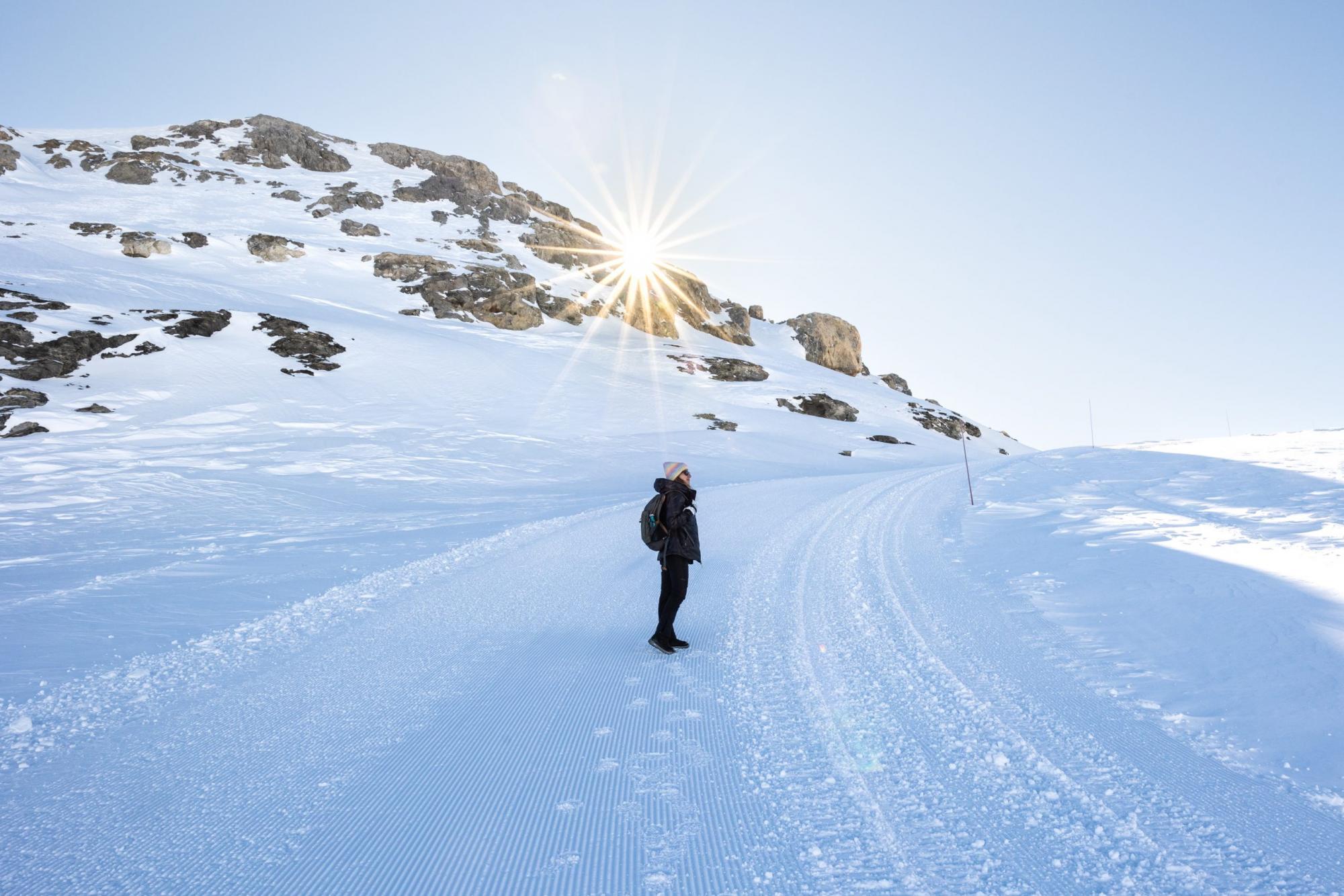 Marche hivernale à Glacier 3000