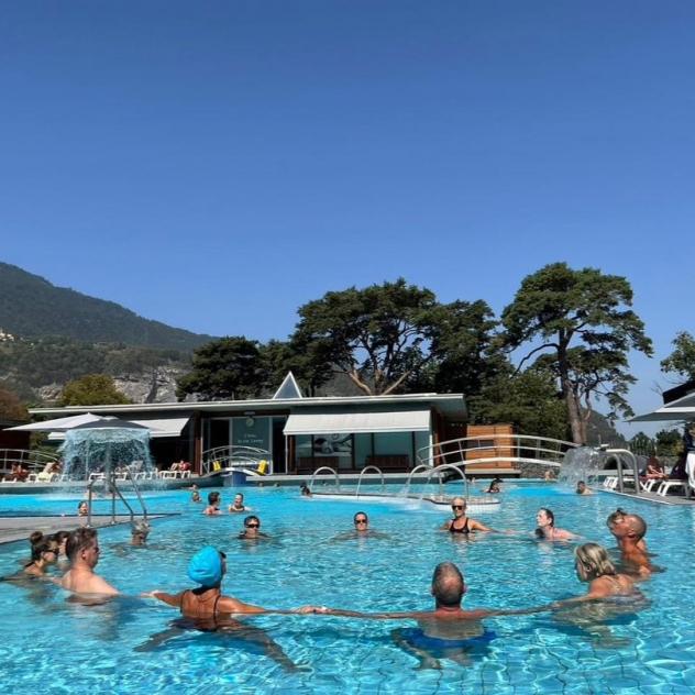 Relaxing entry to the Bains de Lavey