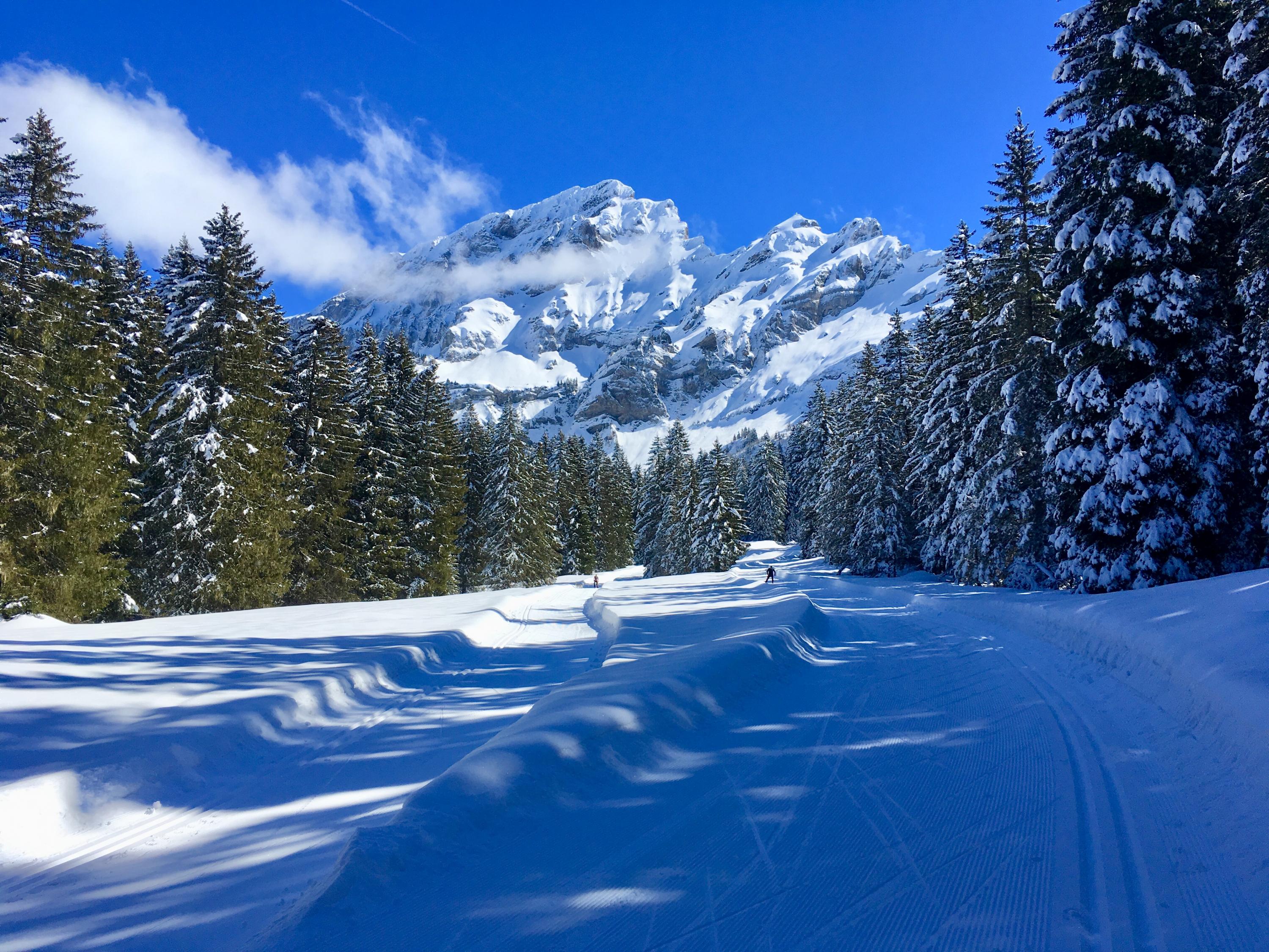 Cross-country skiing in Villars