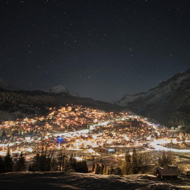 Snowshoeing by night and dinner at the Auberge du Lac Retaud