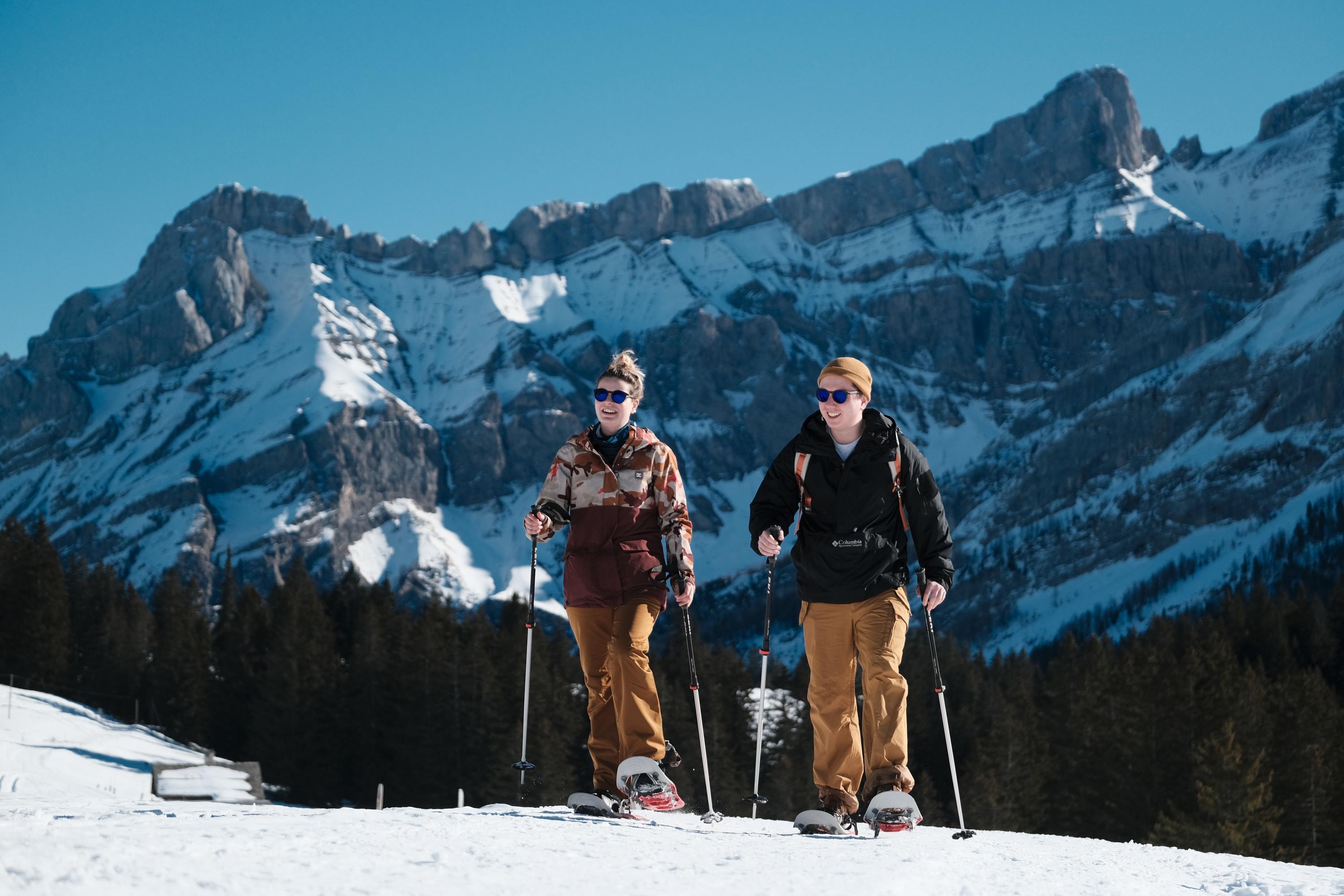 Randonnée hivernale et randonnée en raquettes aux Diablerets