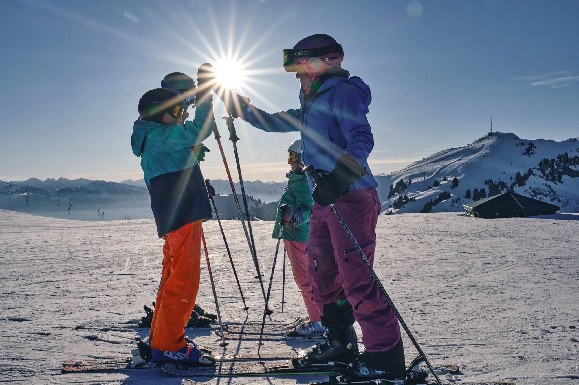 For a perfect day on the slopes: family, laughter, snow, and sunshine.