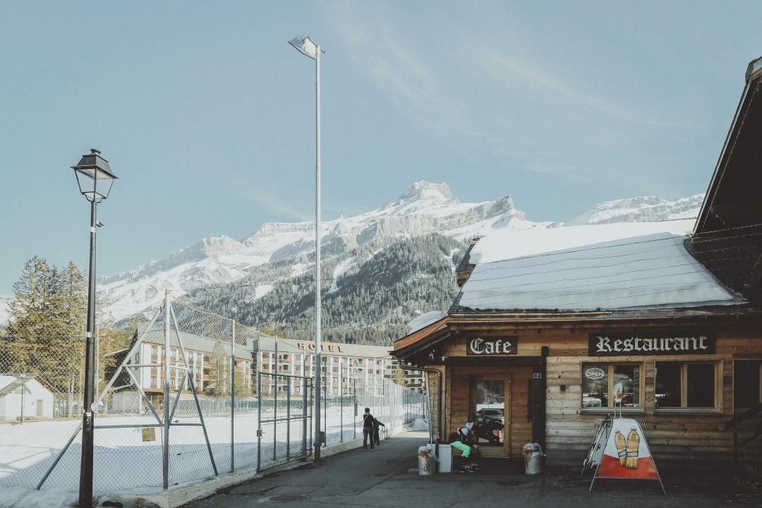 Outside La Potinière restaurant