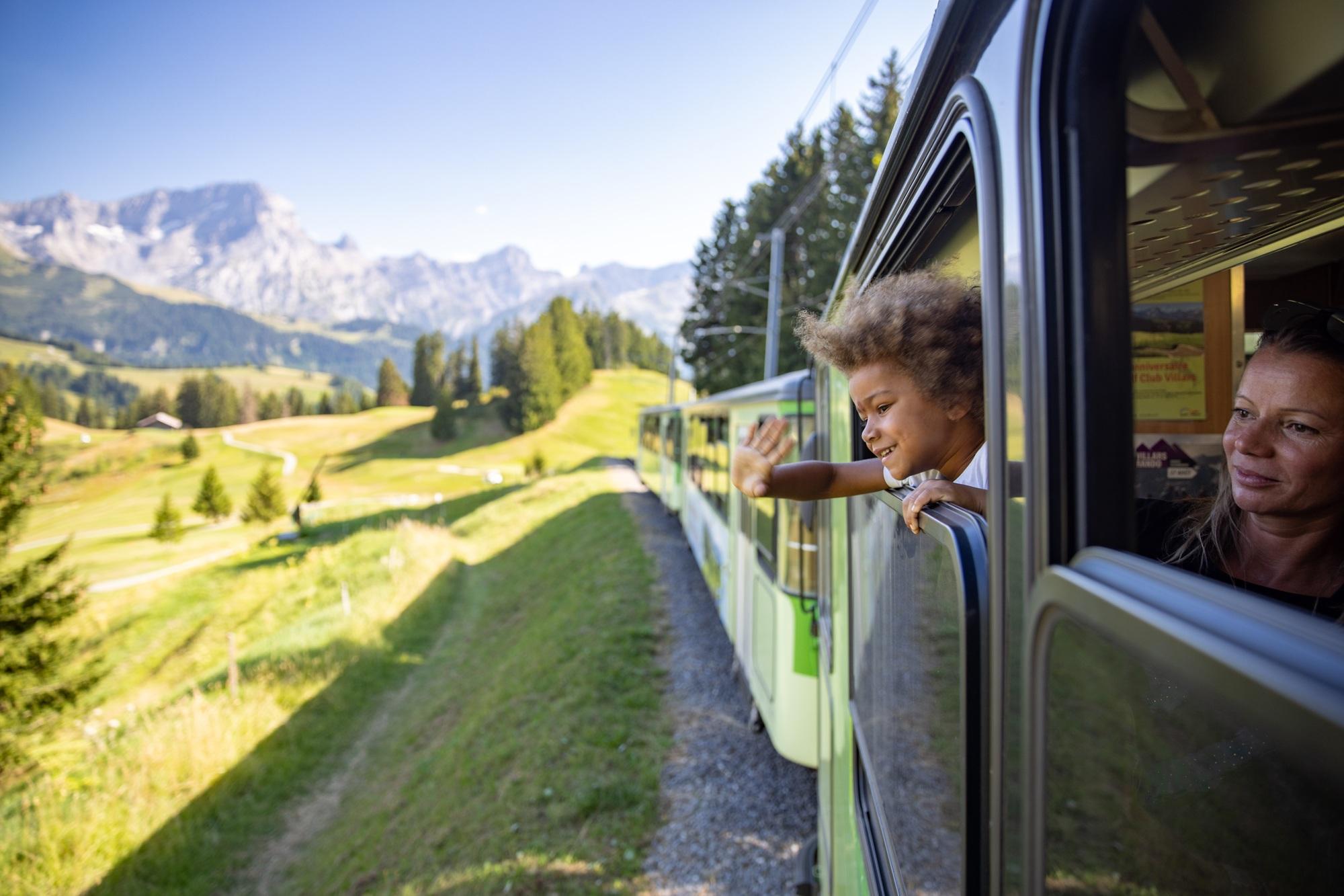 Sentir l'air frais en montant à Bretaye par le train BVB.