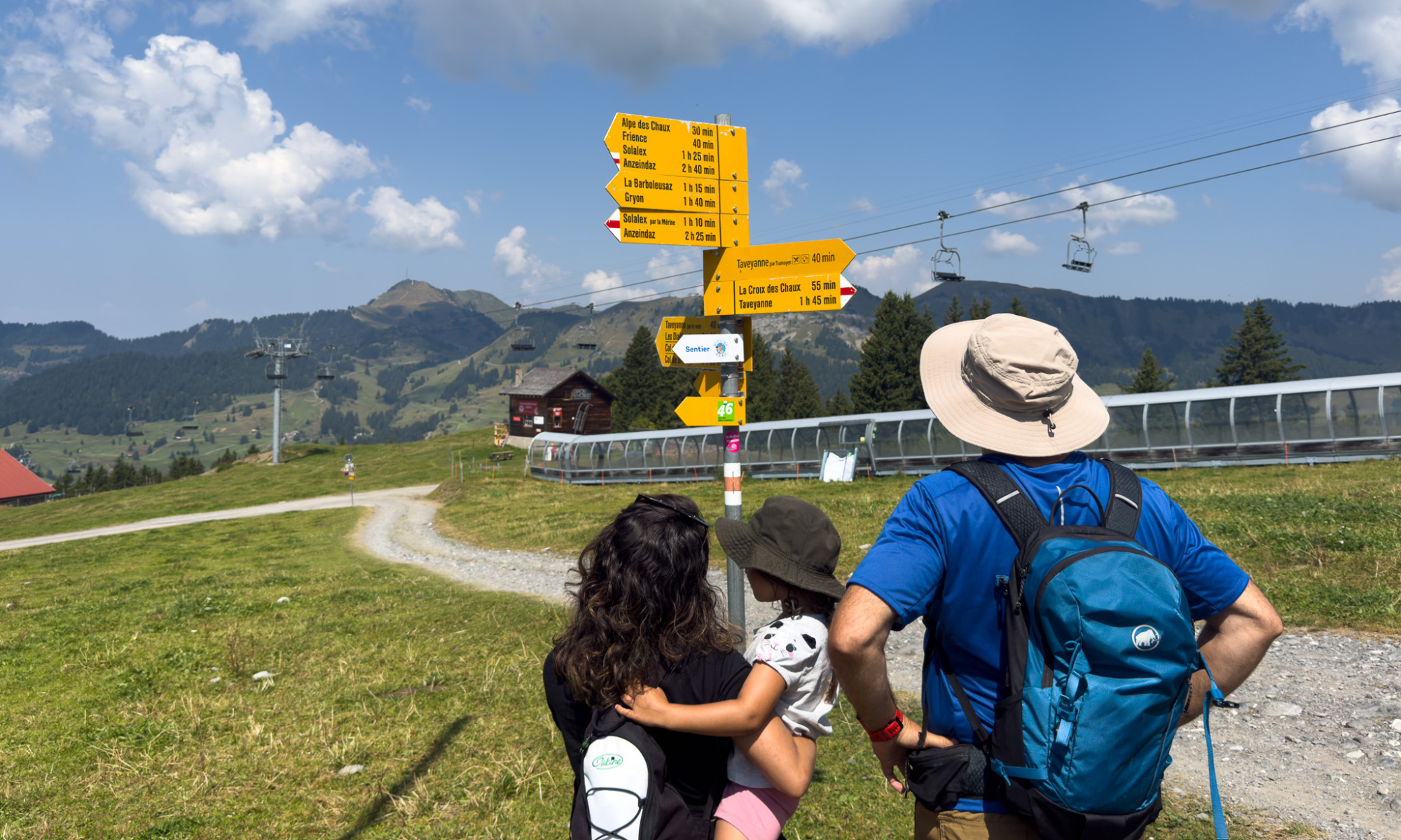 Sur le chemin du retour vers Barboleuse, guidés par les panneaux de randonnée