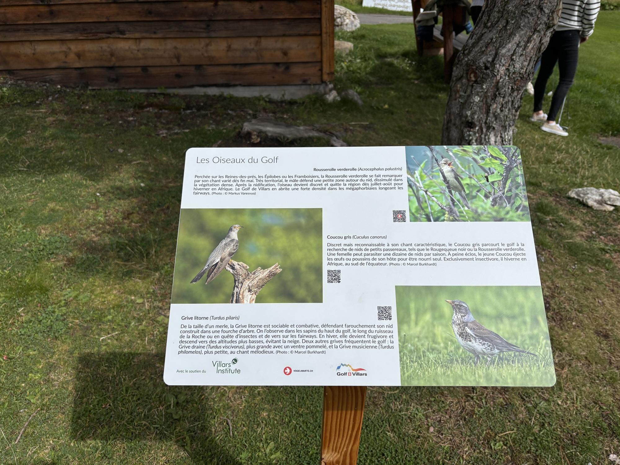 One of the various educational panels found on the golf course highlighting biodiversity.