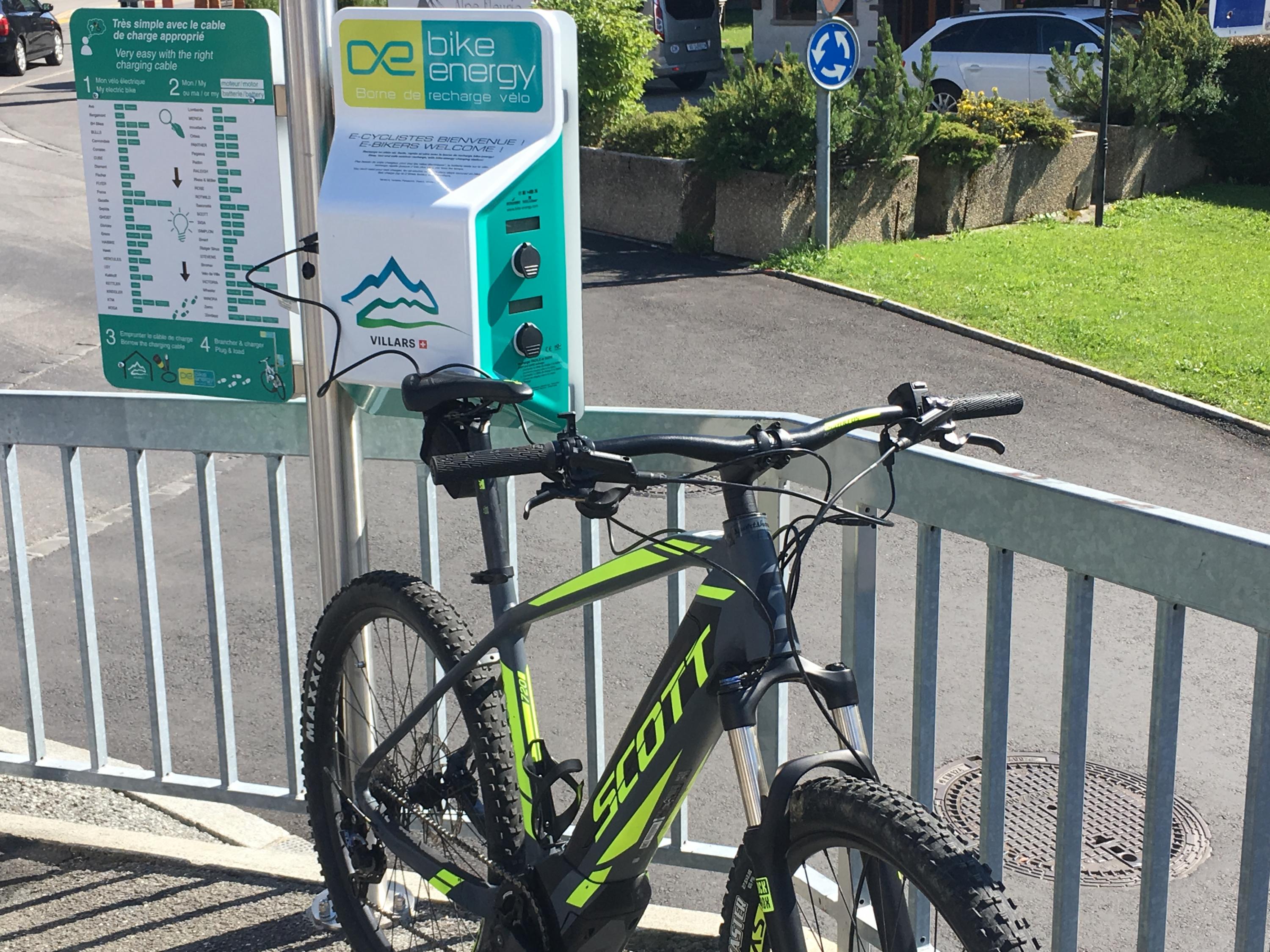 E-bike charging point in Villars