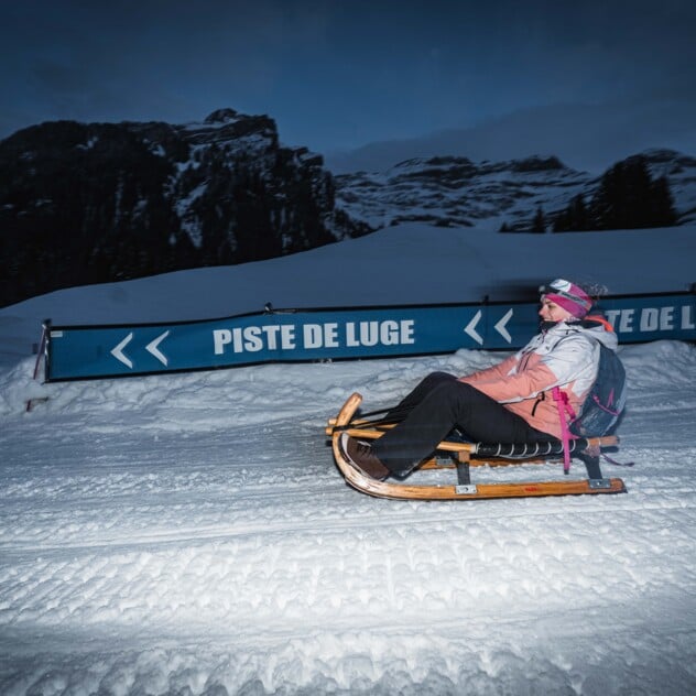 Nachtschlitteln in Les Diablerets
