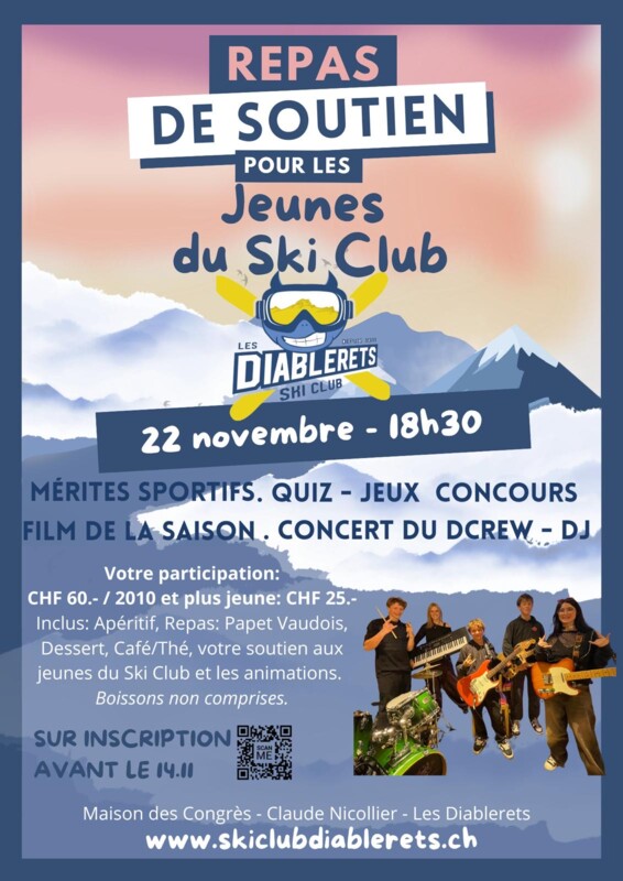 Affiche repas de soutien du ski club 2025