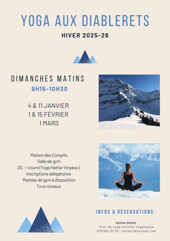 Flyer Yoga im Winter in Les Diablerets