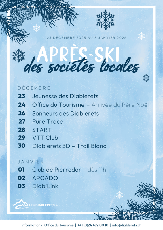 Flyer programme des après ski des sociétés locales