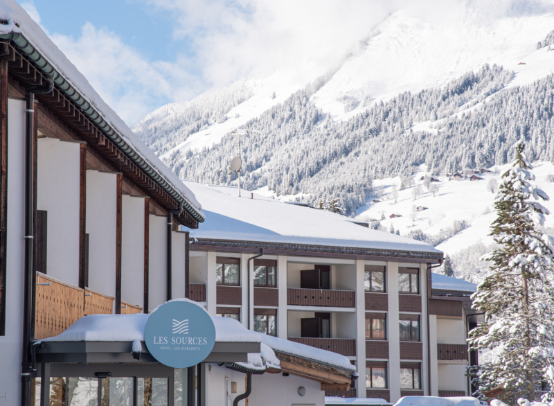 Les Sources Hotel in winter