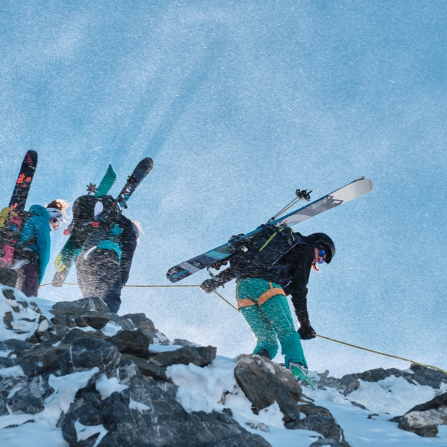 At Glacier 3000, an early morning cable car for ski touring enthusiasts