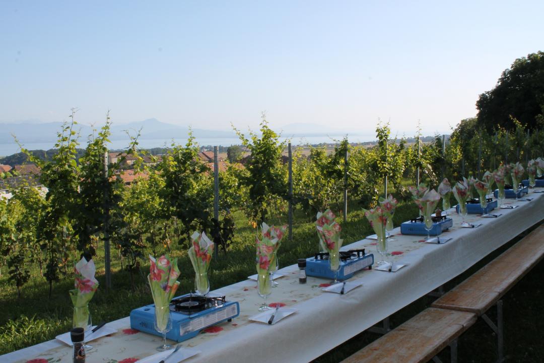 Soirée fondue dans le vignoble