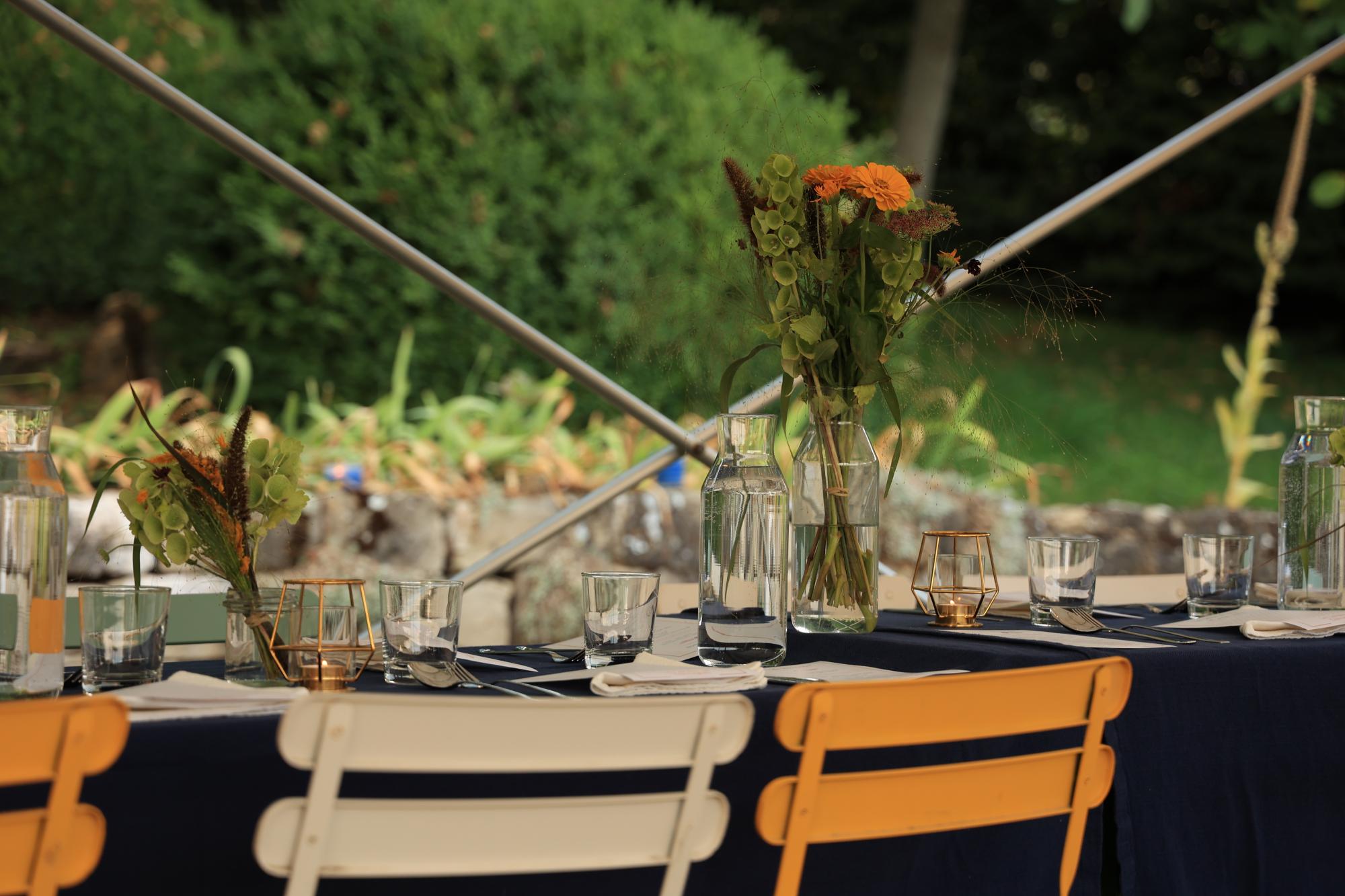 Table d’hôte au clair de lune ( Les Jardins de Chivrageon )