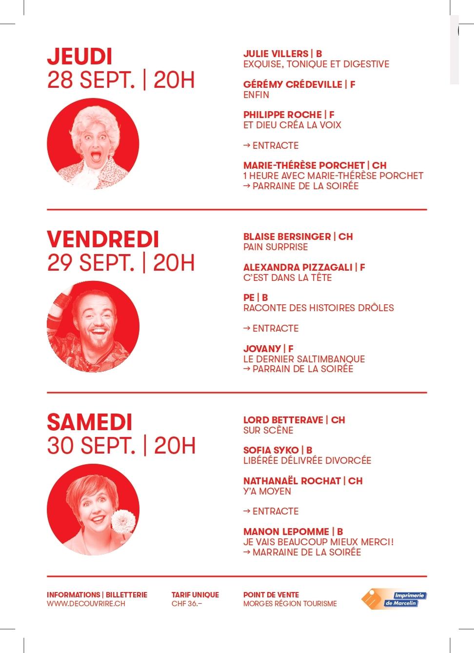 Programme FestivalDécouvRire