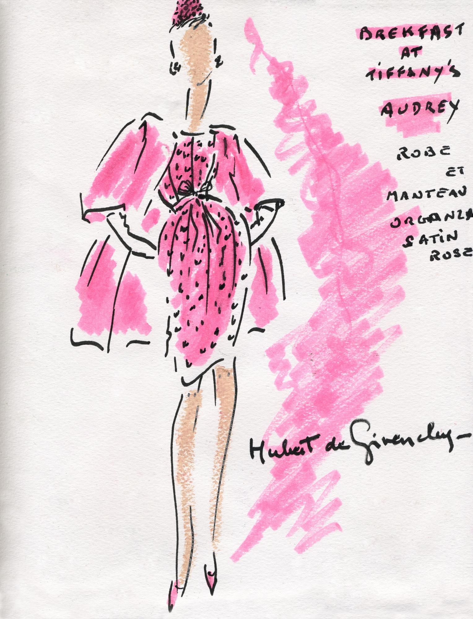 Croquis robe Givenchy Audrey ©MuséeBolle