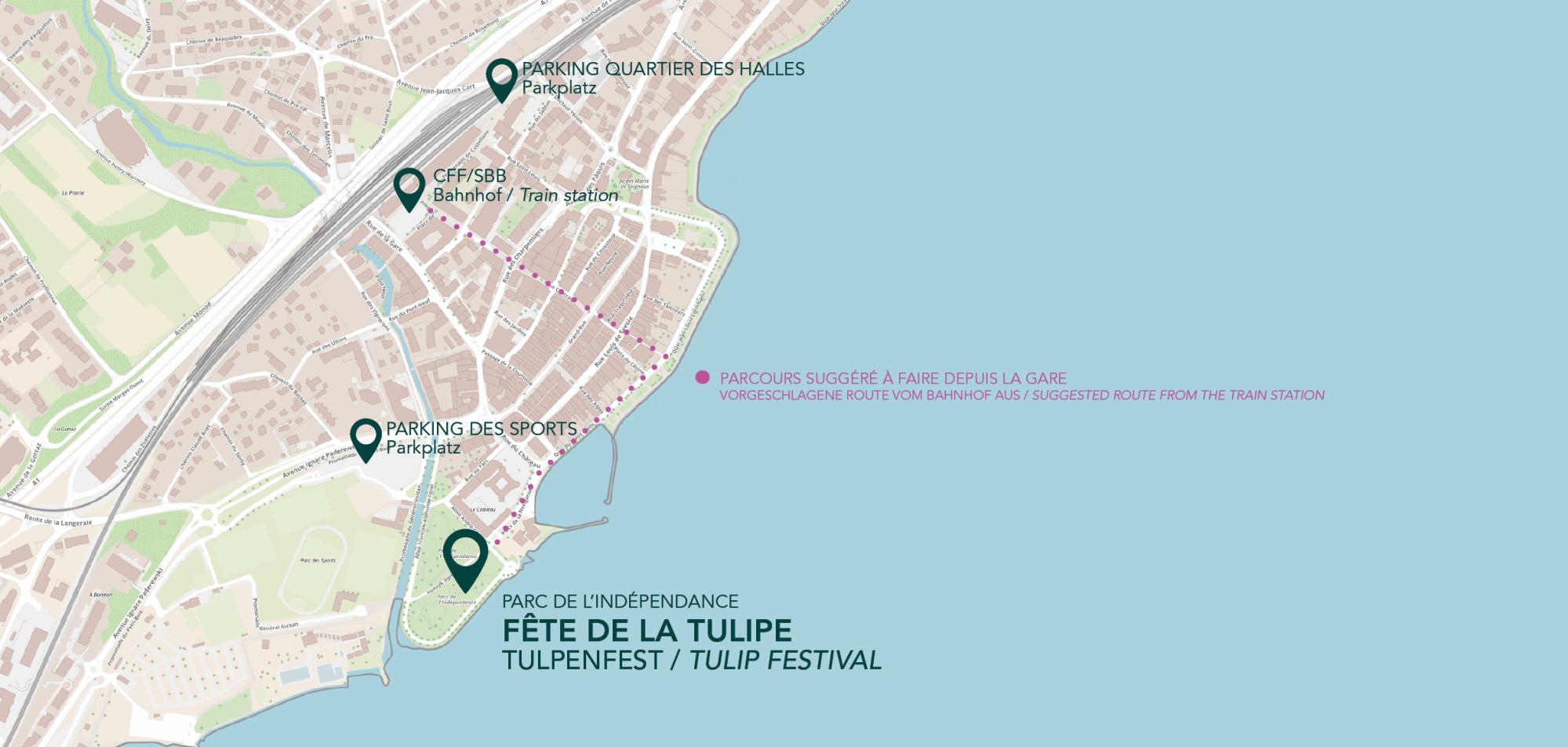 Plan d'accès Fete de la tulipe