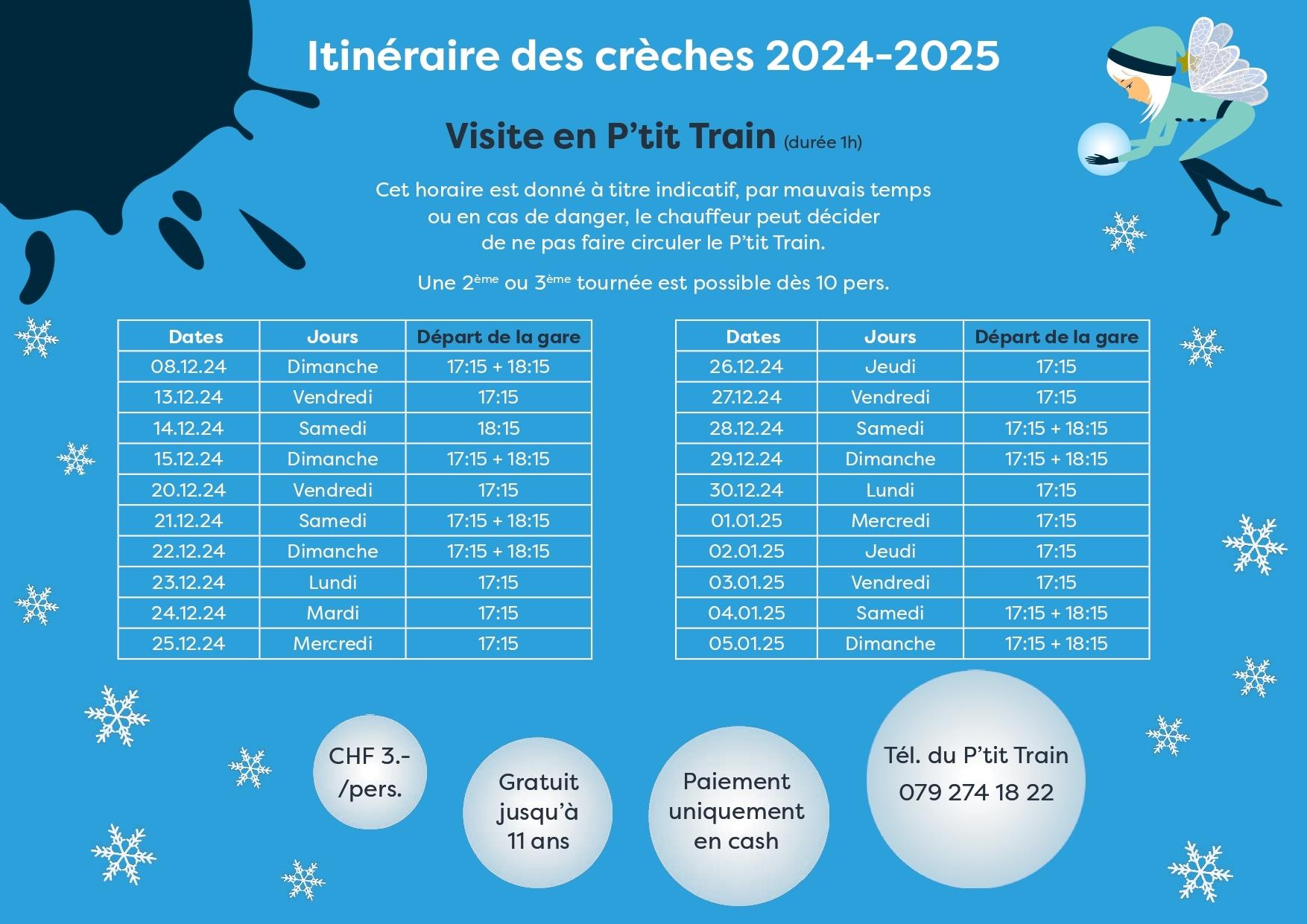 Fahrplan Minizug Krippenweg 2024-2025