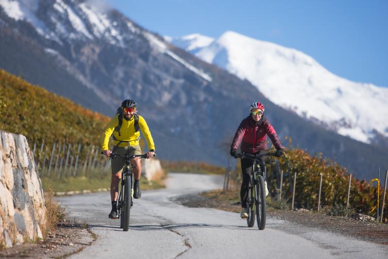 Bike sur le sentier viticole