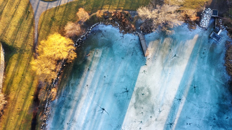 Lac de G&eacute;ronde en hiver