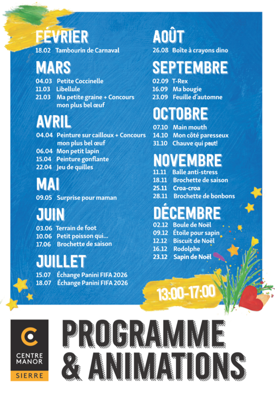 Manor Centre - Animations 2026