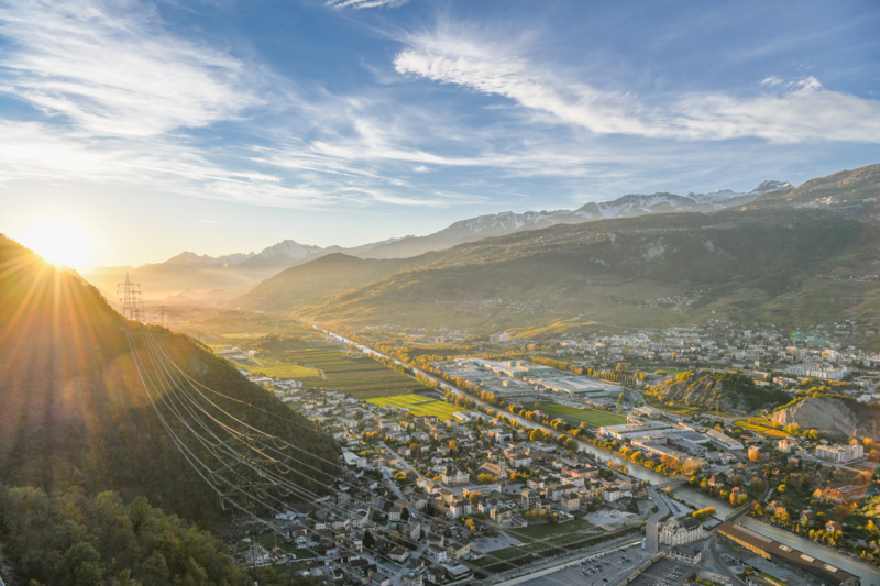 Vue sur Sierre depuis Beauregard