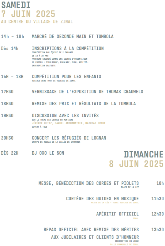 Programme fête des guides 2025
