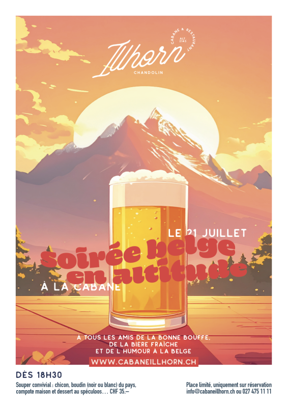 21 juillet à la Cabane Illhorn : soirée belge en altitude 