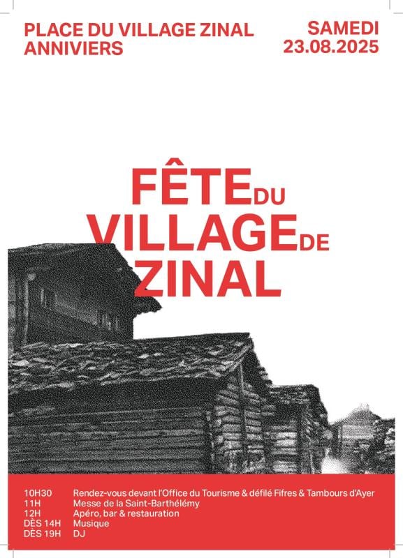 Affiche Fête du village de Zinal 2025