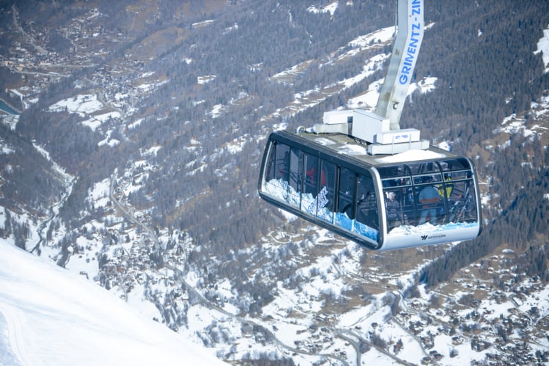 Grimentz-Zinal, téléphérique EW hiver