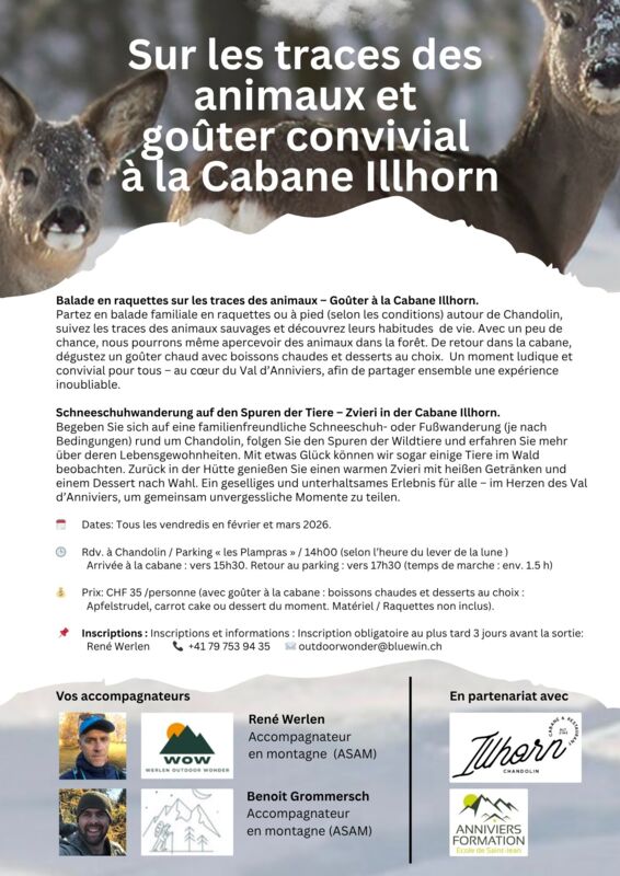 Sur les traces des animaux et goûter convivial - Cabane Illhorn
