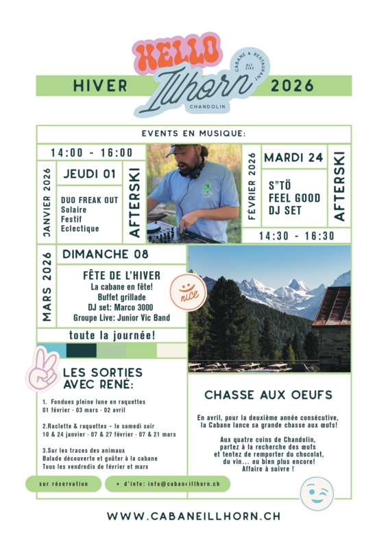 Evénements de la Cabane Illhorn - hiver 2026